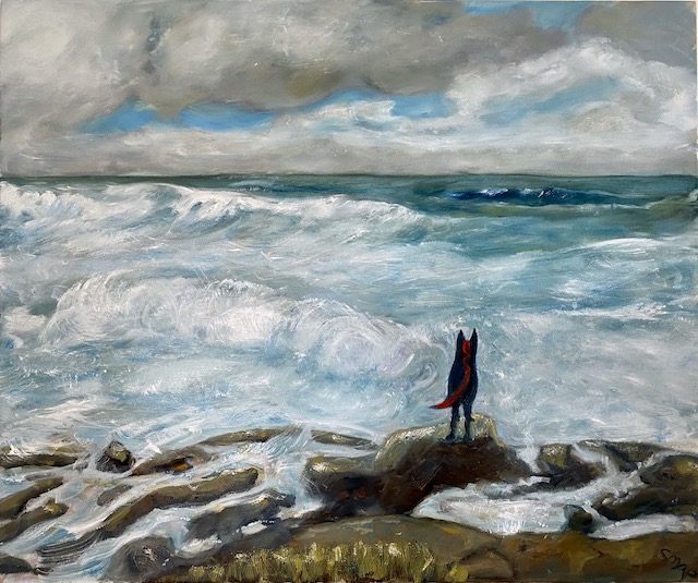  Sea Watching | Oil on Canvas | Framed 63 x 53 x 5 