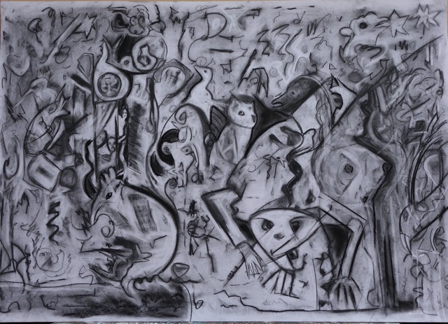  Conscious, Unconscious, Charcoal Drawing 